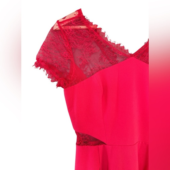 BCBGMaxAzria Nel Lipstick Red Lace Cocktail Dress - Picture 8 of 13